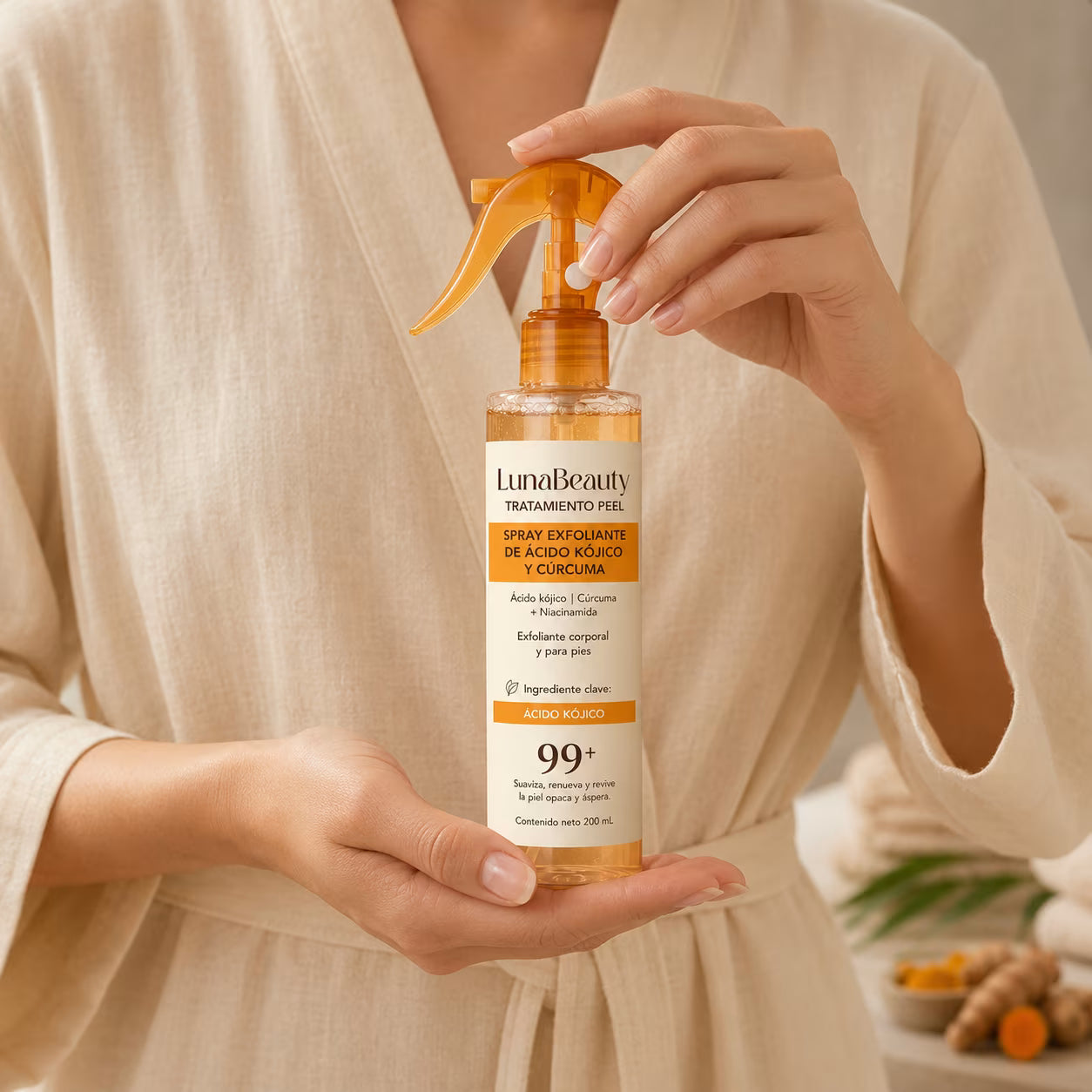 Spray Exfoliante Corporal - Ácido Kójico + Cúrcuma