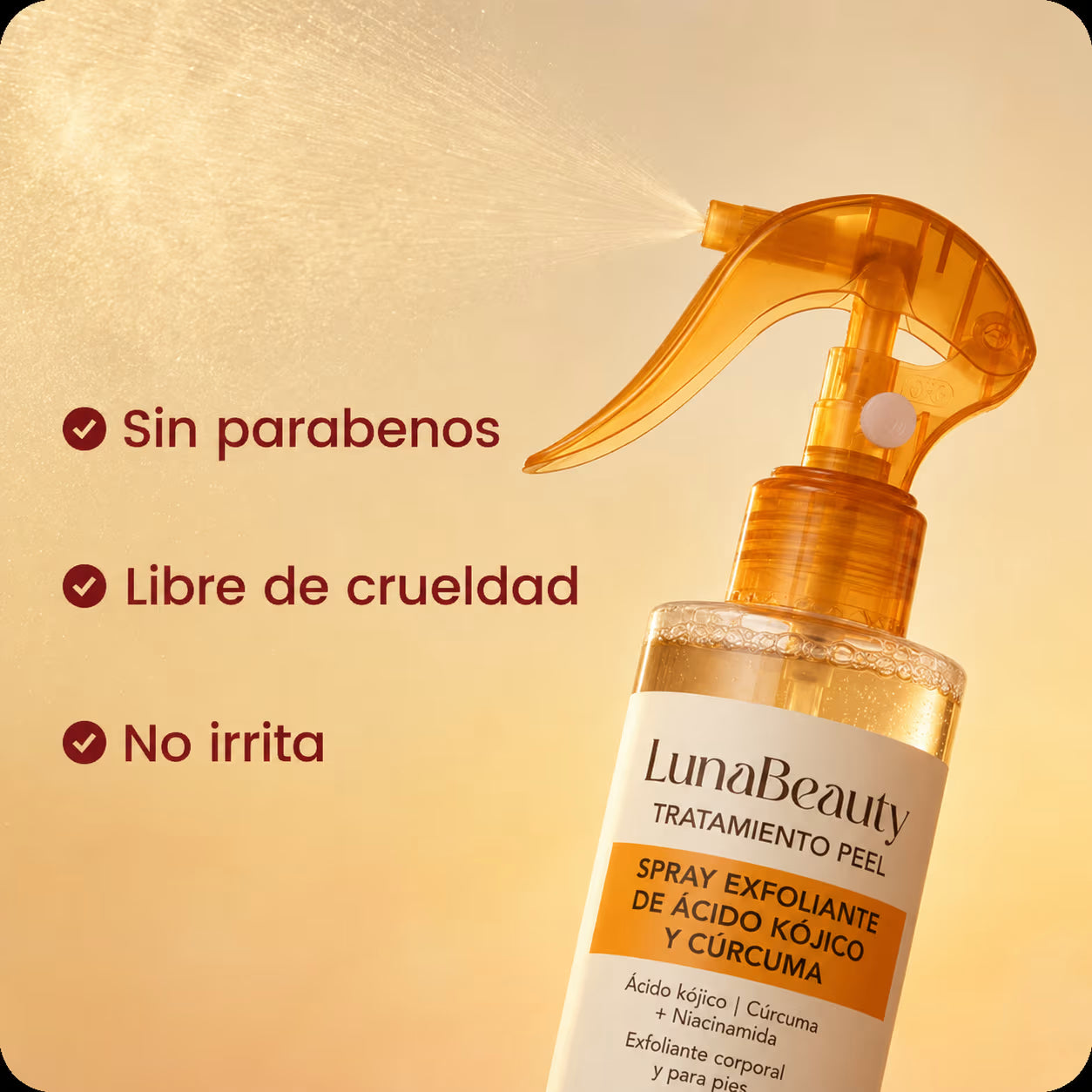 Spray Exfoliante Corporal - Ácido Kójico + Cúrcuma