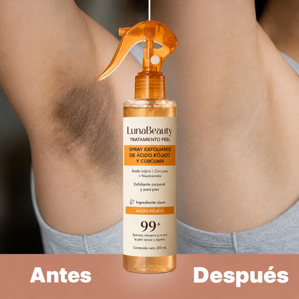 Spray Exfoliante Corporal - Ácido Kójico + Cúrcuma